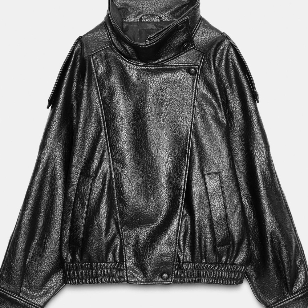 Zara Black Leather Women's Jacket